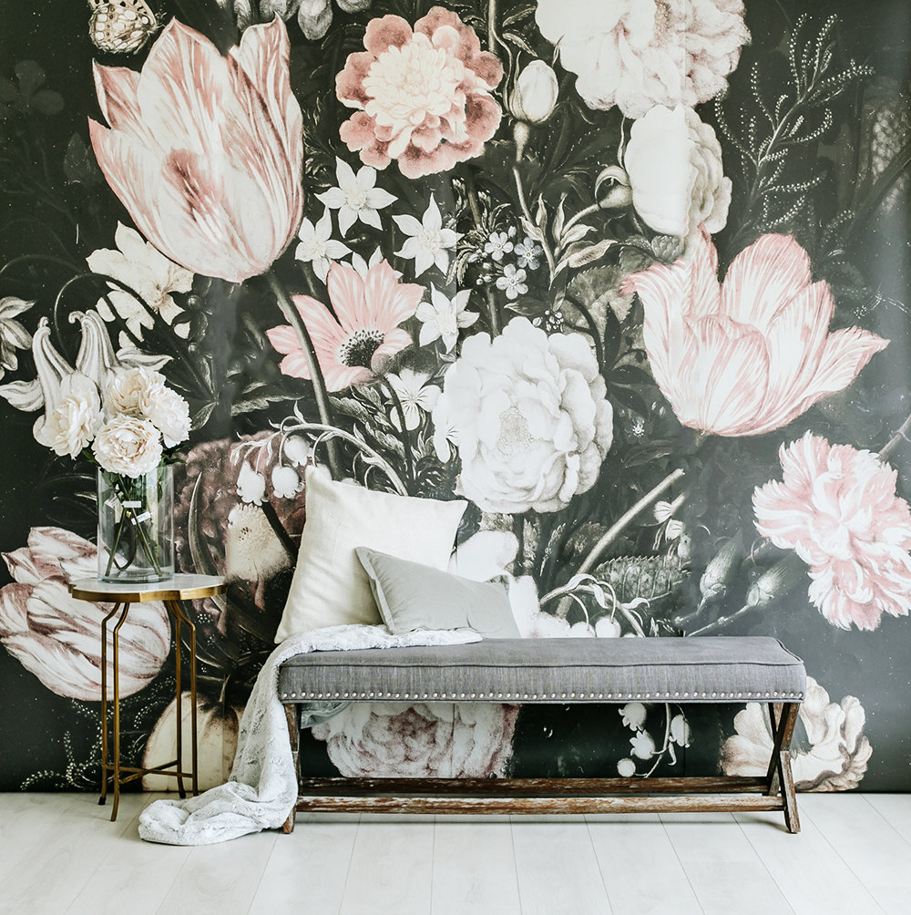 dark floral wallpaper