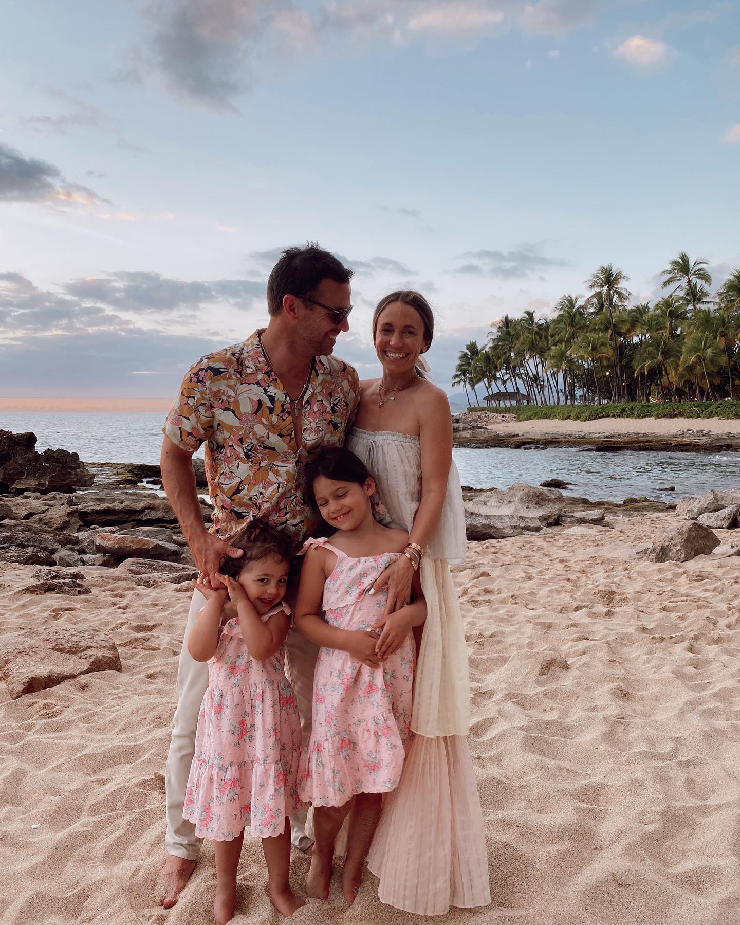 family on beach