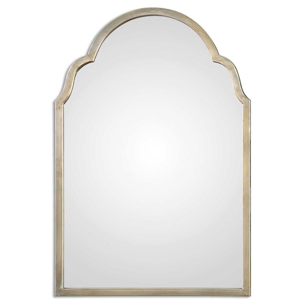 antique silver arched wall mirror