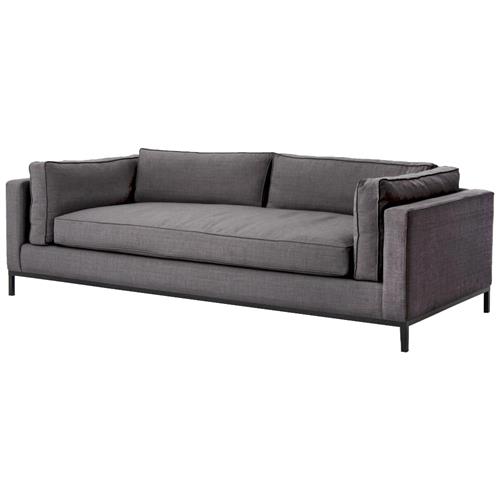 Diorama Modern Classic Black Steel Charcoal Grey Fabric Sofa