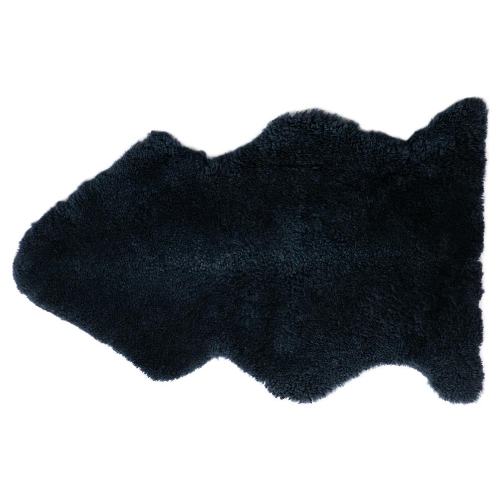 navy sheepskin rug