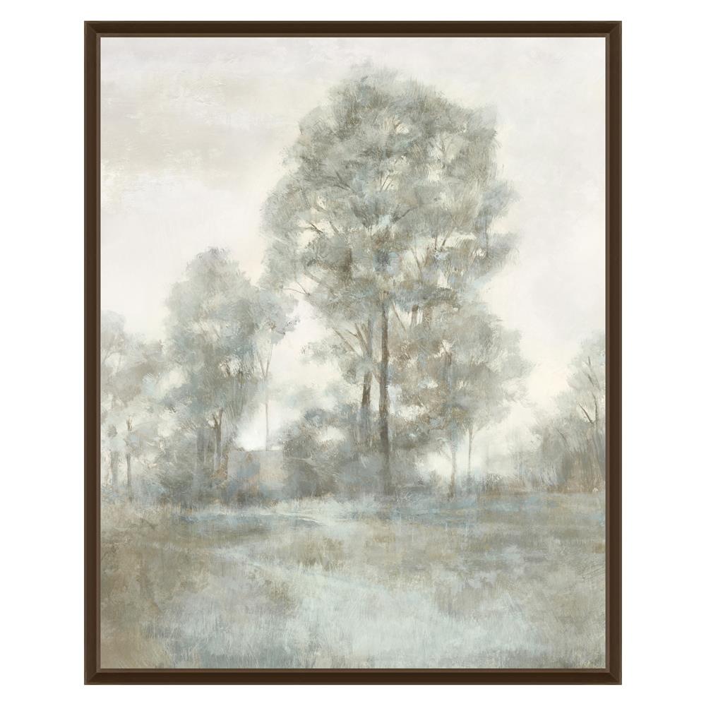 portrait countryside painting in wood frame