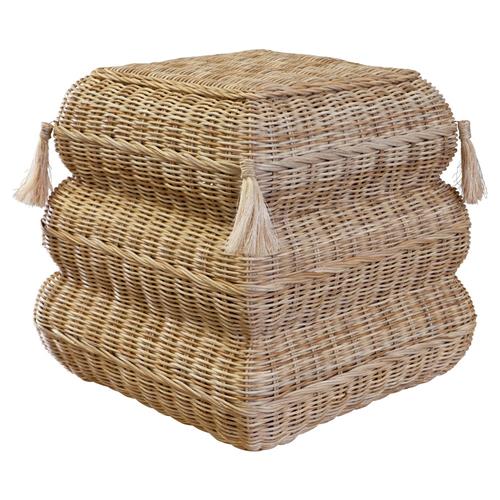 wicker ottoman