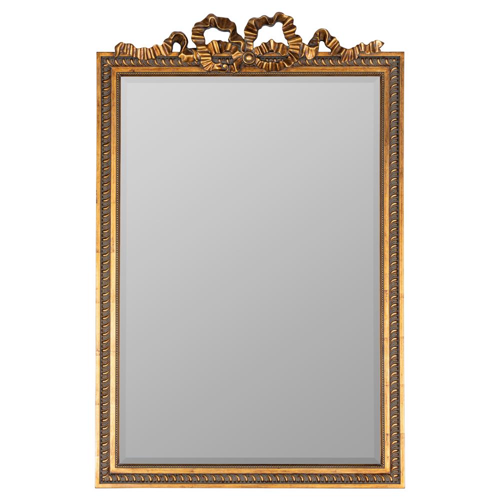 antique gold beveled rectangular wall mirror