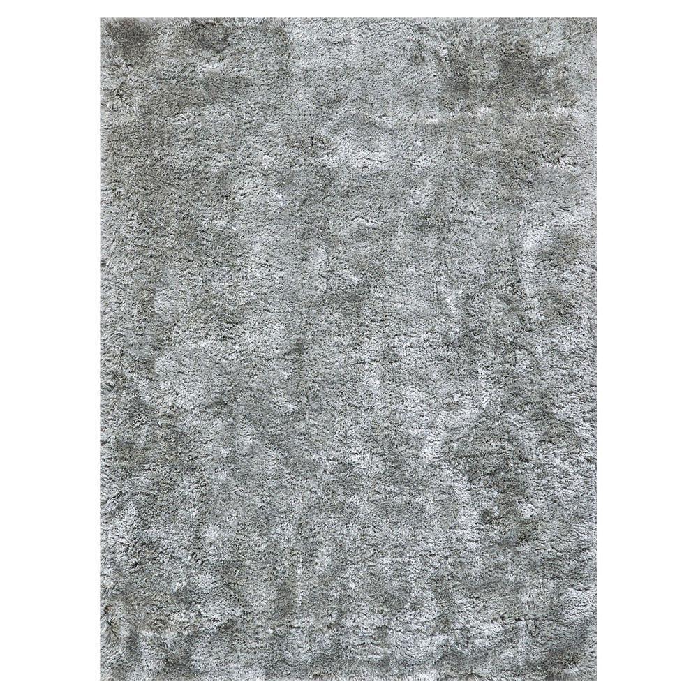 Rectangular grey shag rug