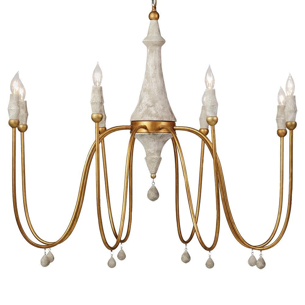 vintage gold column chandelier