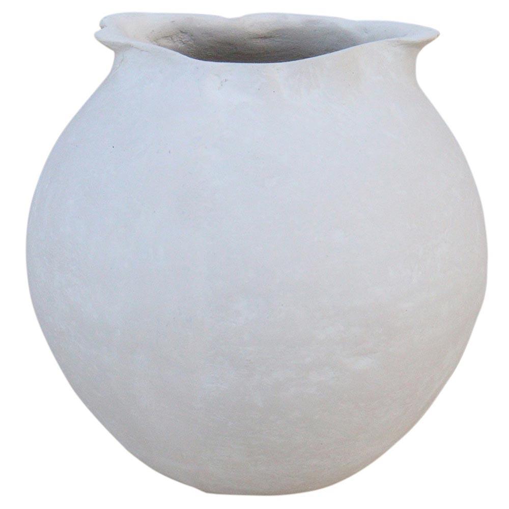 white paper mache pot