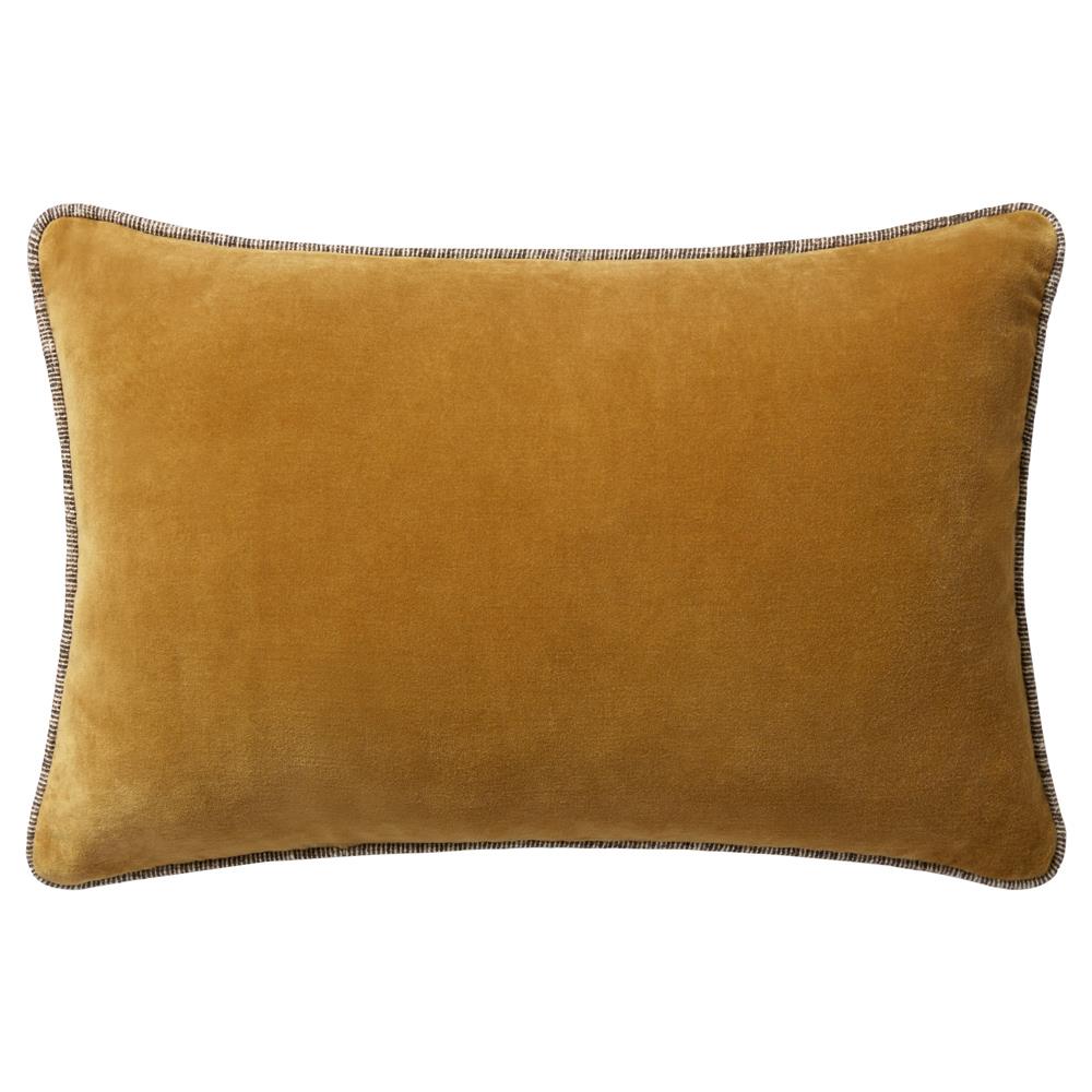 orange velvet lumbar pillow