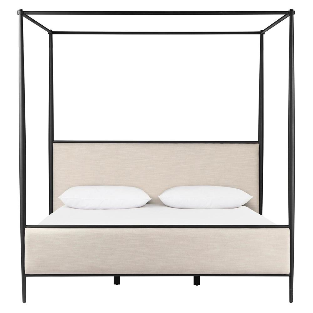 upholstered four-poster bed frame