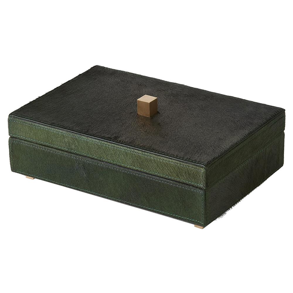 Green leather decorative box
