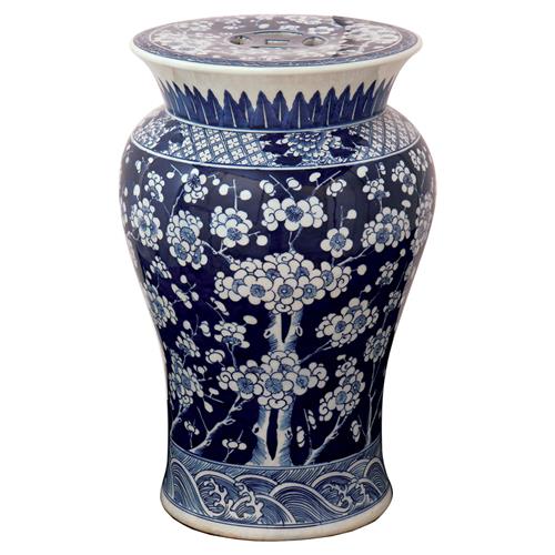 Fiora Global Bazaar Blue Floral Porcelain Garden Stool