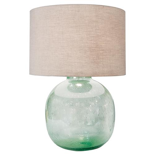 Amalfi Coastal Beach Green Seeded Glass Lamp