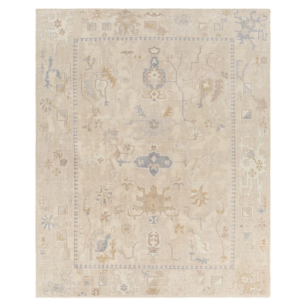 Oushak hand-knotted area rug