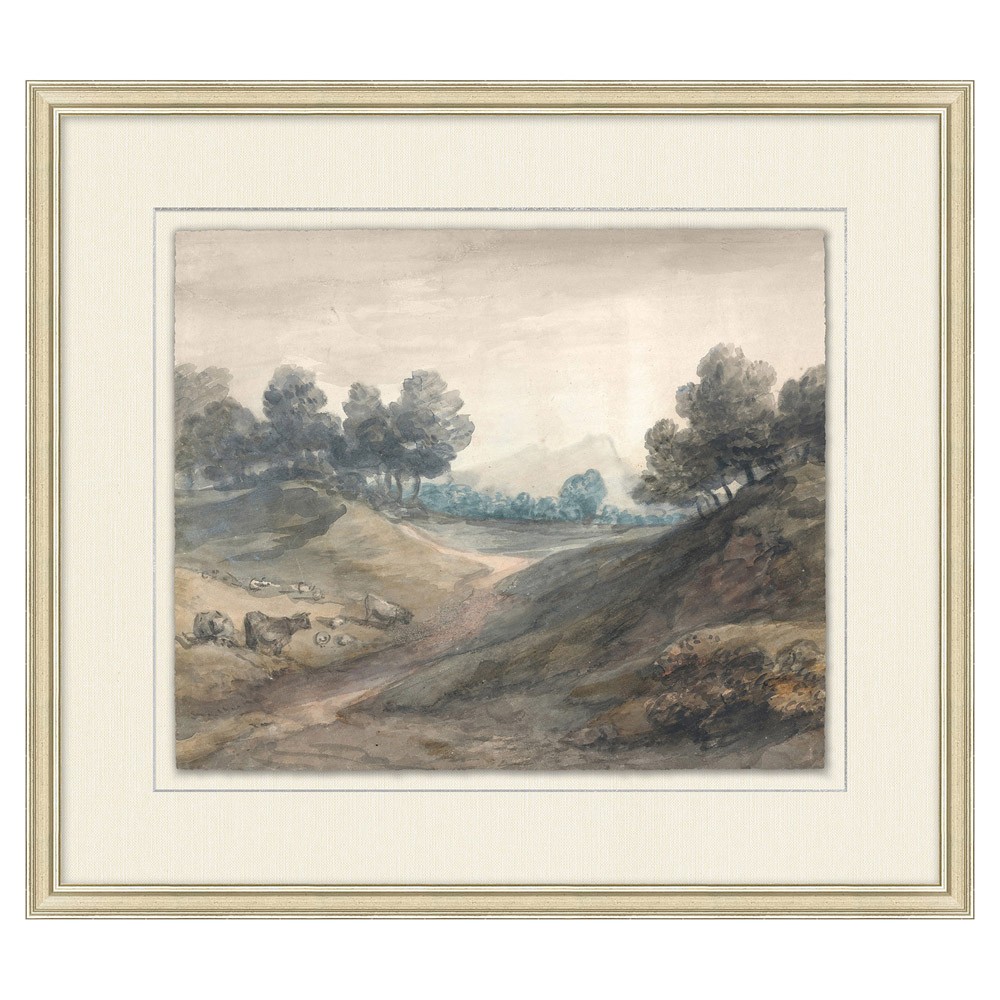 country landscape painting in a gold frame
