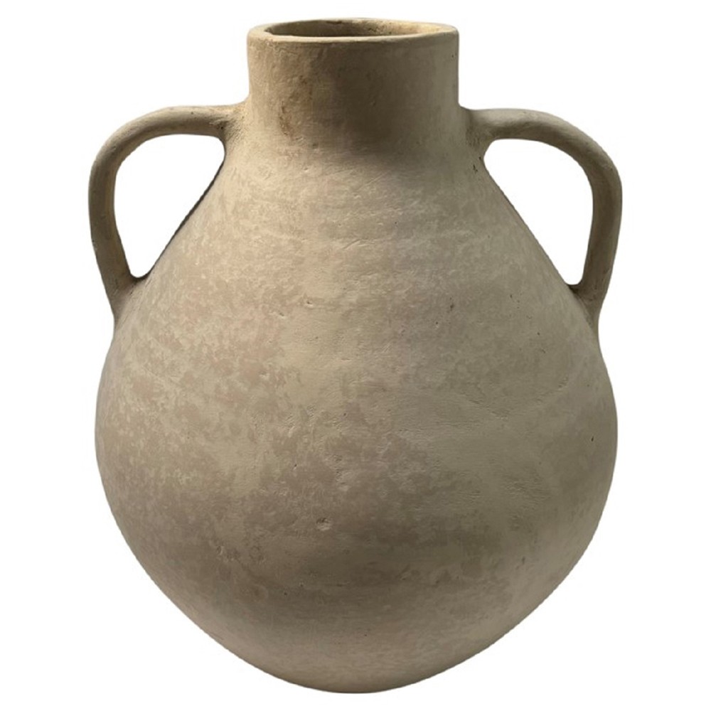 decorative brown vase with handles