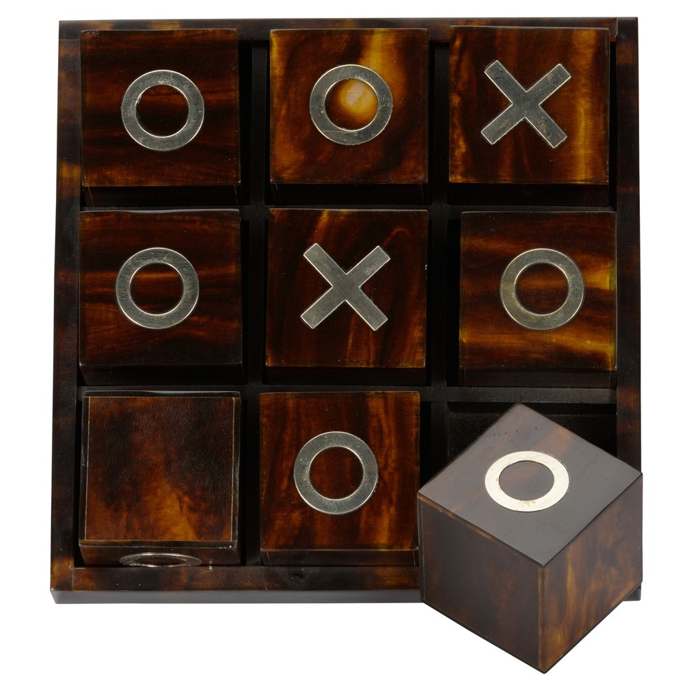 brown tortoise shell tic tac toe set