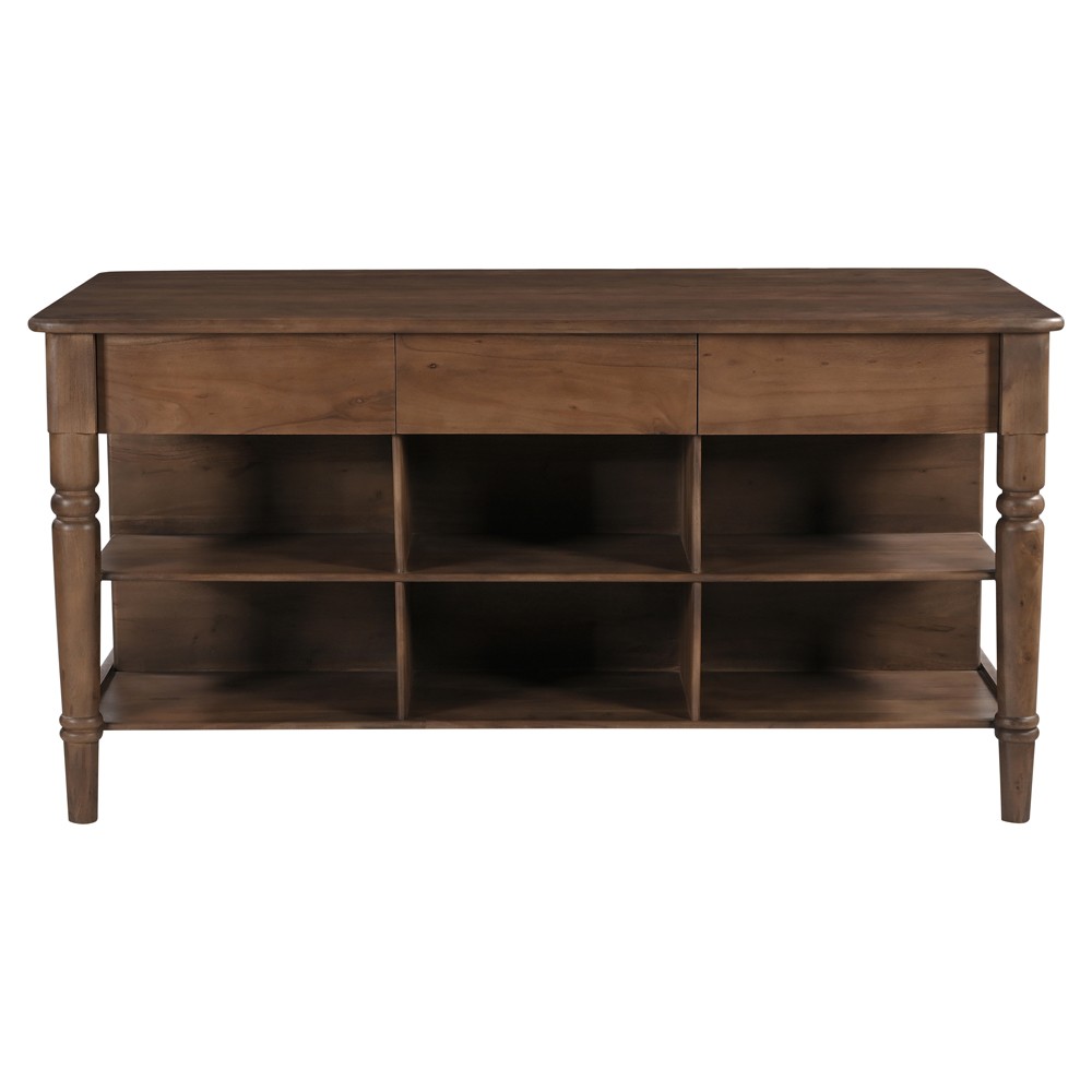 brown acacia wood kitchen island