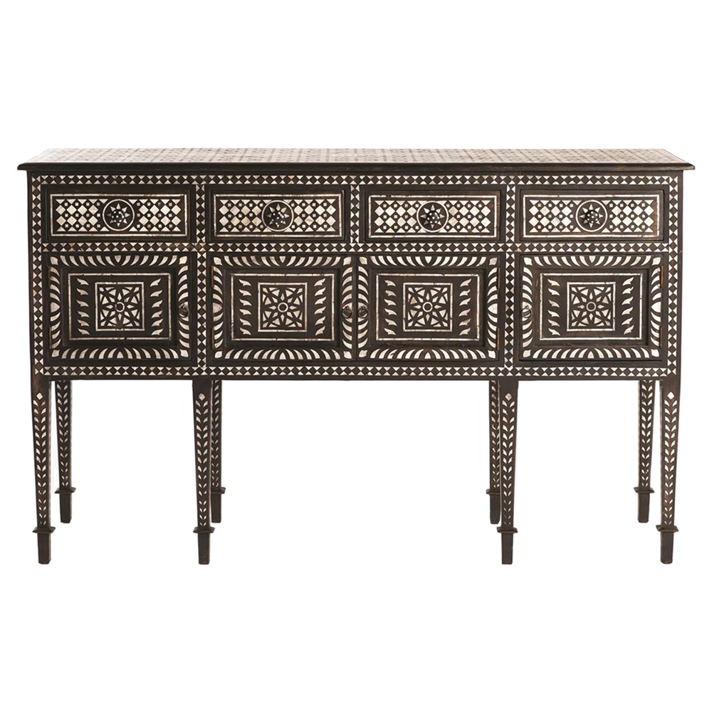 teak sideboard with mother of pearl inlay