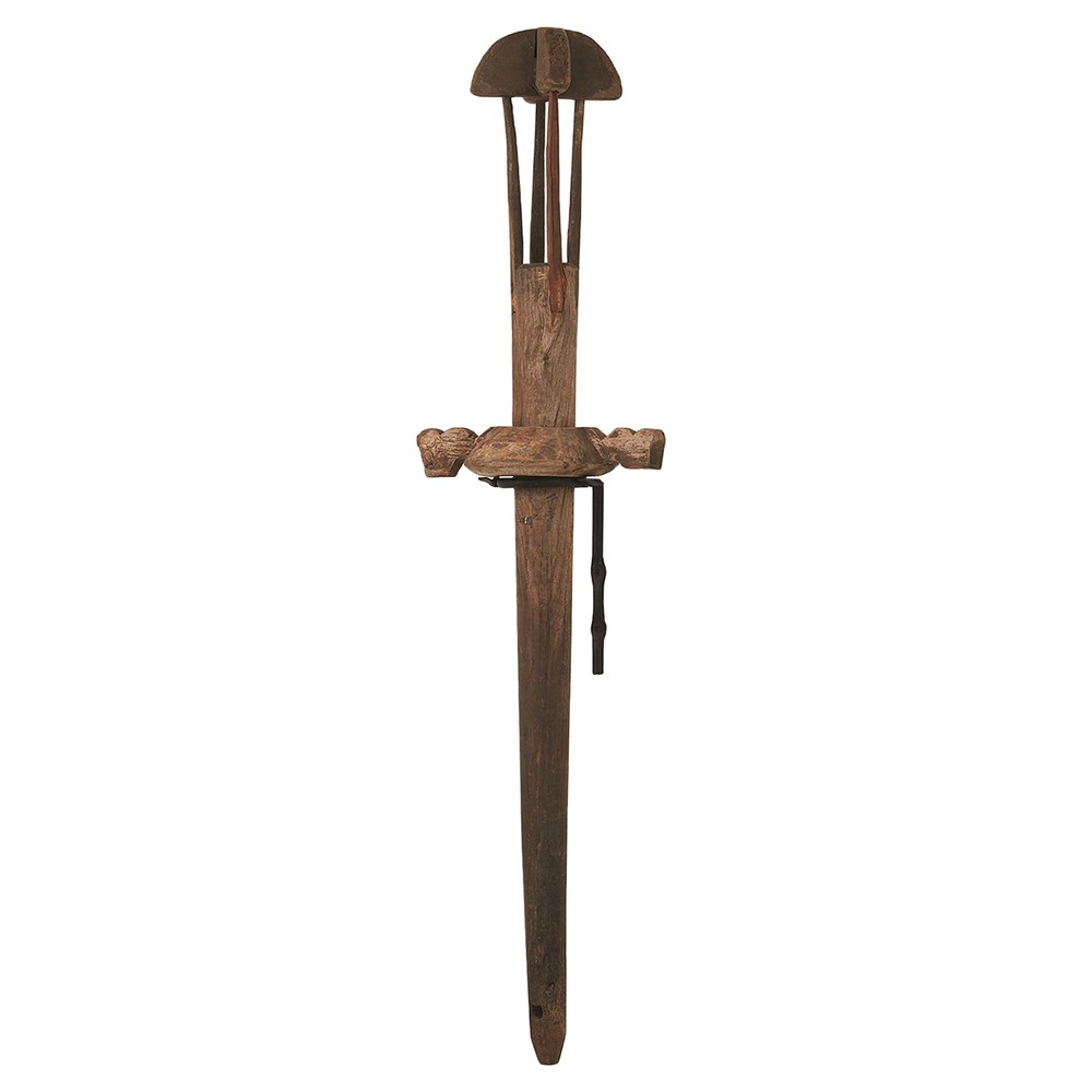 rustic brown wood churner