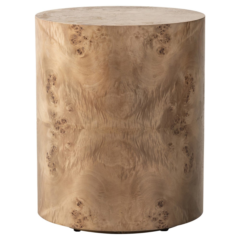 brown burl wood side table