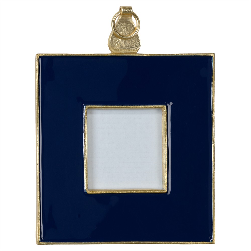 navy and brass square photo frame