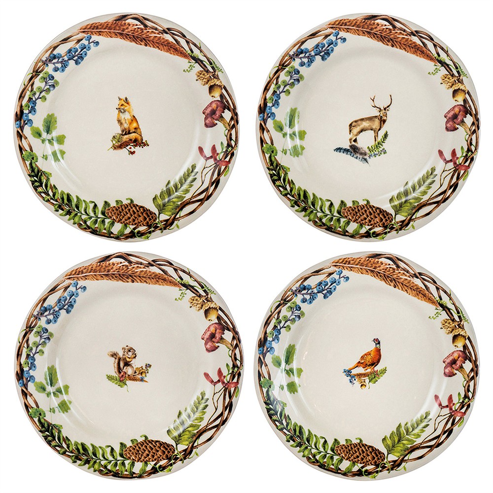 Juliska animal ceramic salad plate set of 4