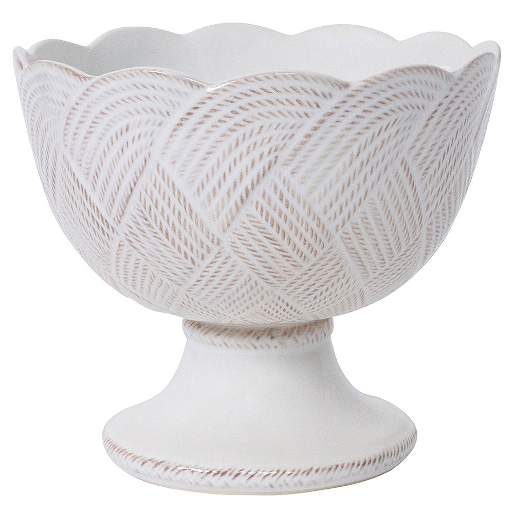 Juliska white ceramic footed serving bowl
