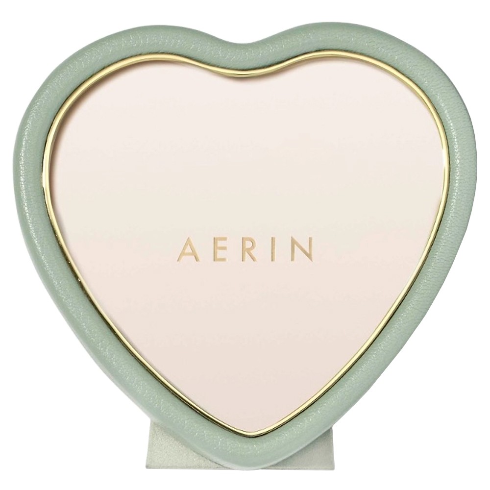 AERIN heart-shaped leather photo frame