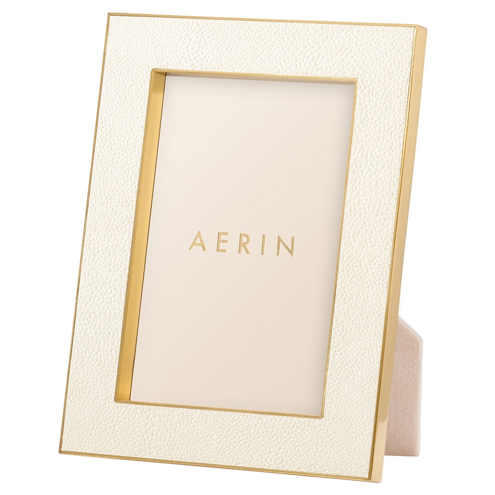AERIN shagreen and brass luxury photo frame