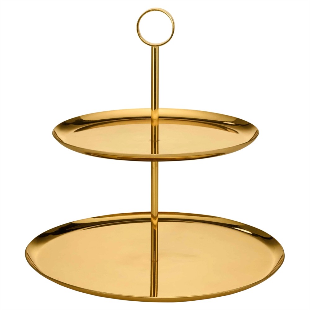AERIN 2-tier gold serving stand