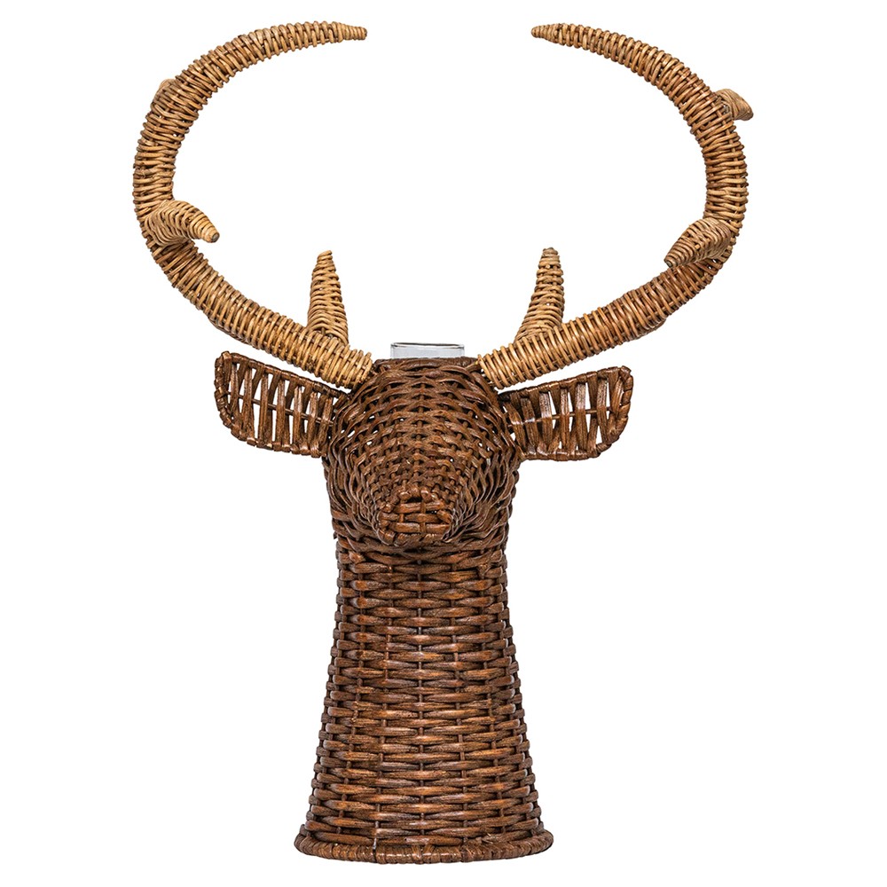 Juliska woven rattan deer vase holiday decor