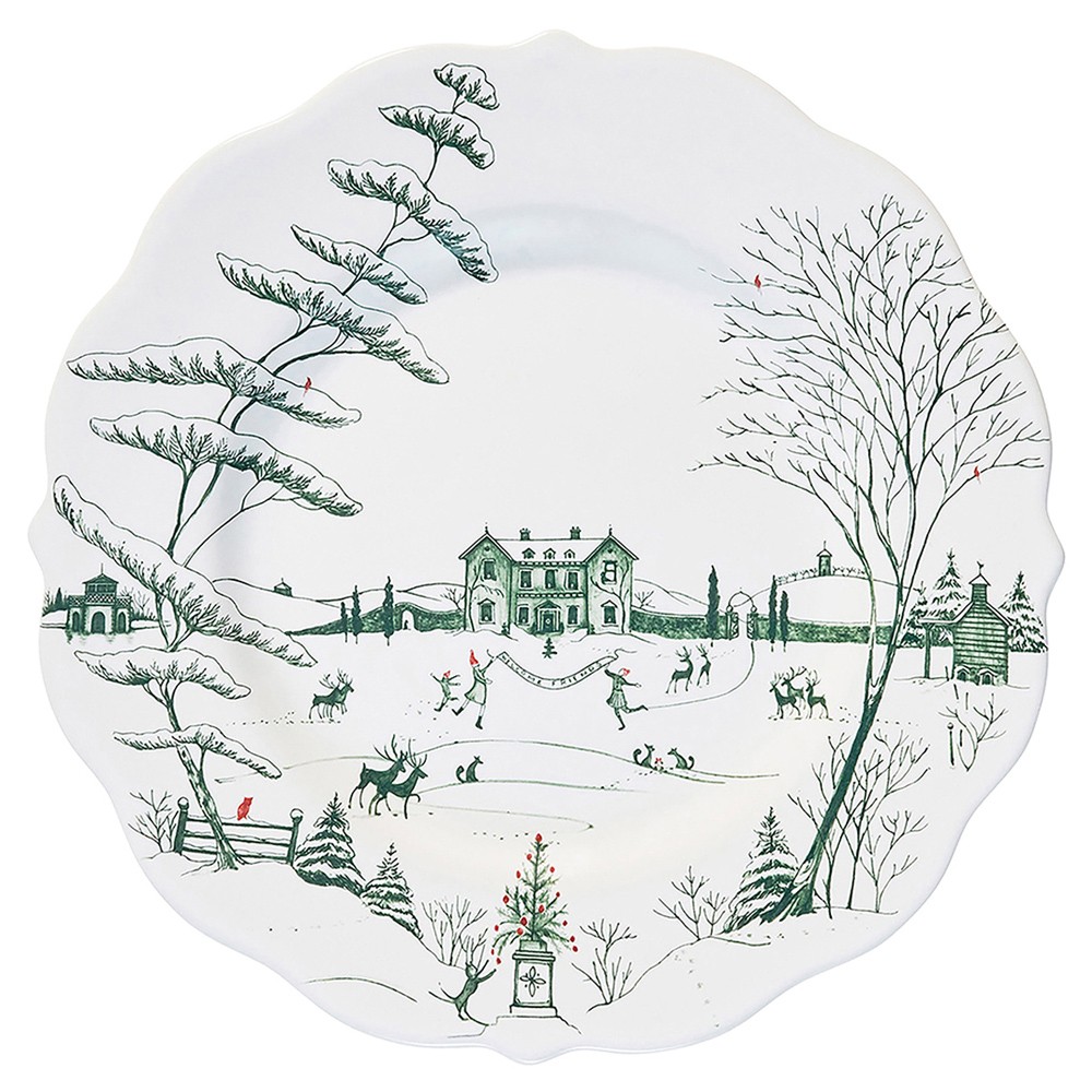 Juliska country estate green dinner plate Christmas plate