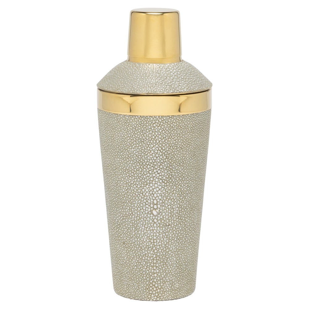 Shagreen and gold cocktail shaker