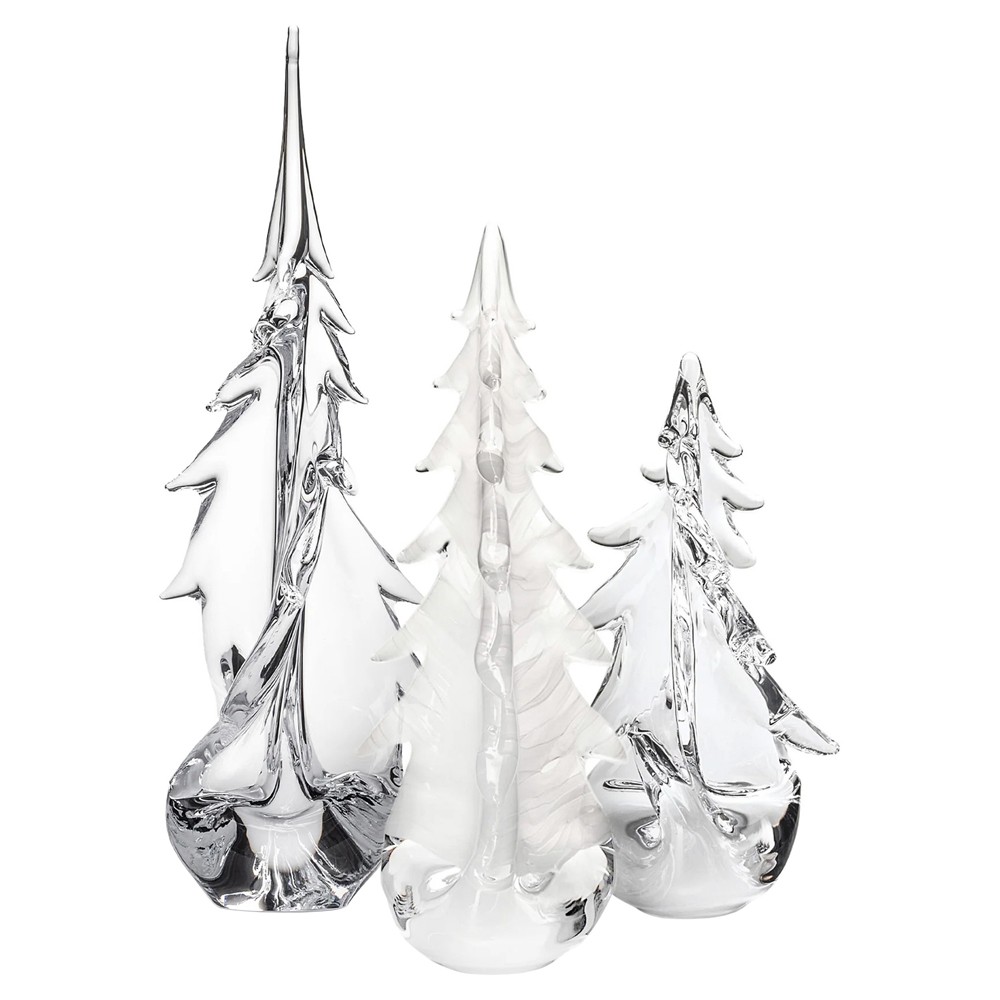 Simon Pierce glass Christmas trees set of 3