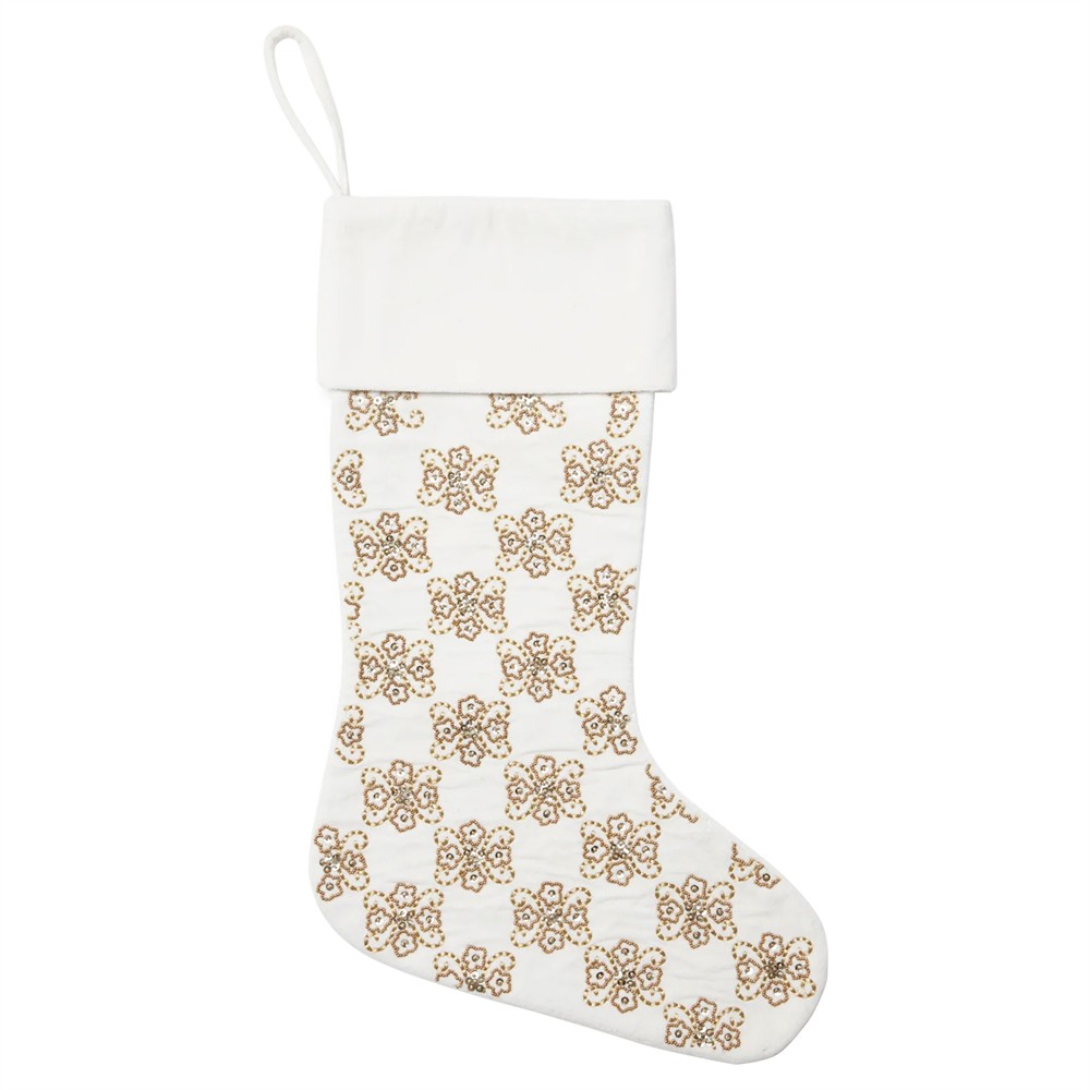 Sferra gold and white stocking