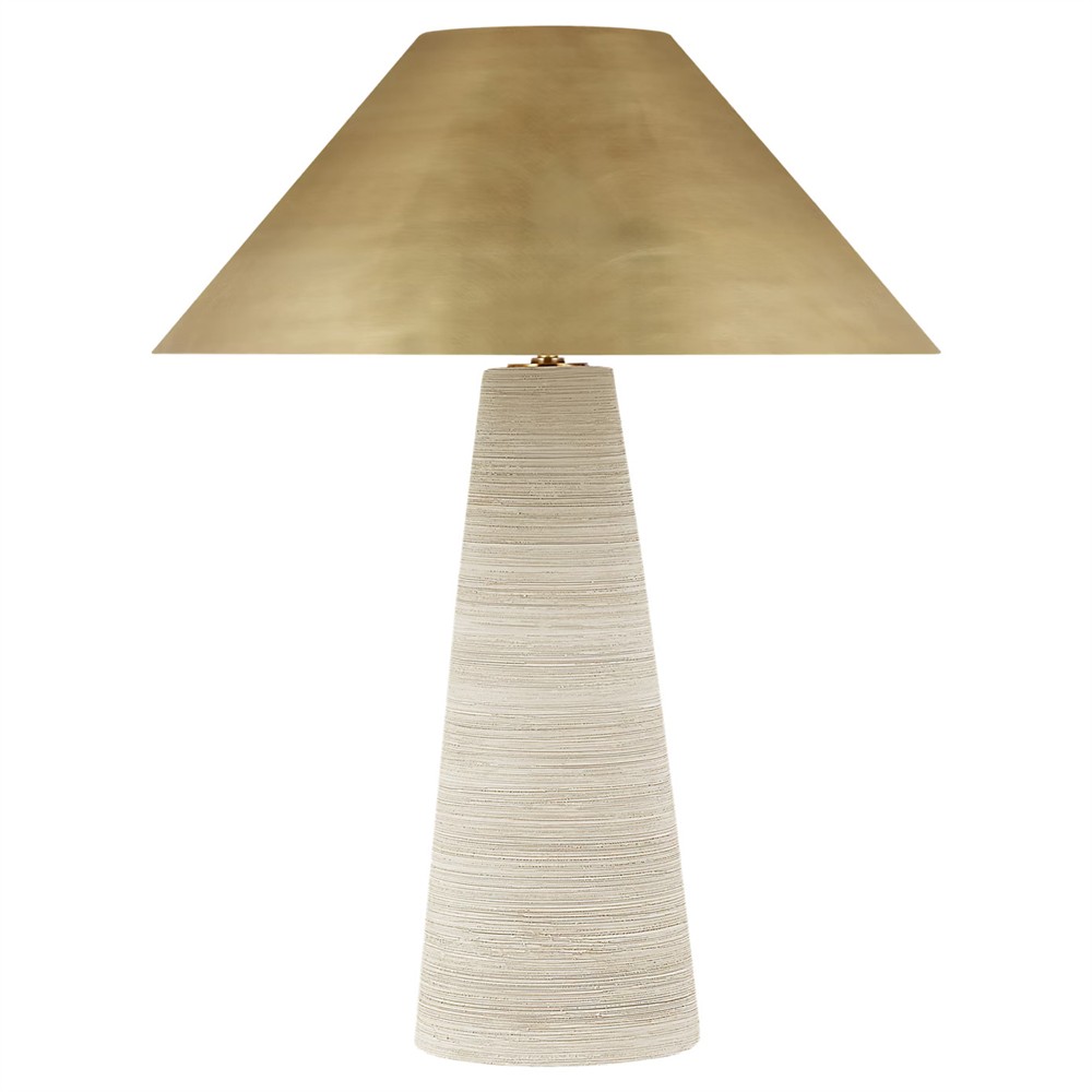 Visual Comfort Karam ceramic table lamp with brass shade