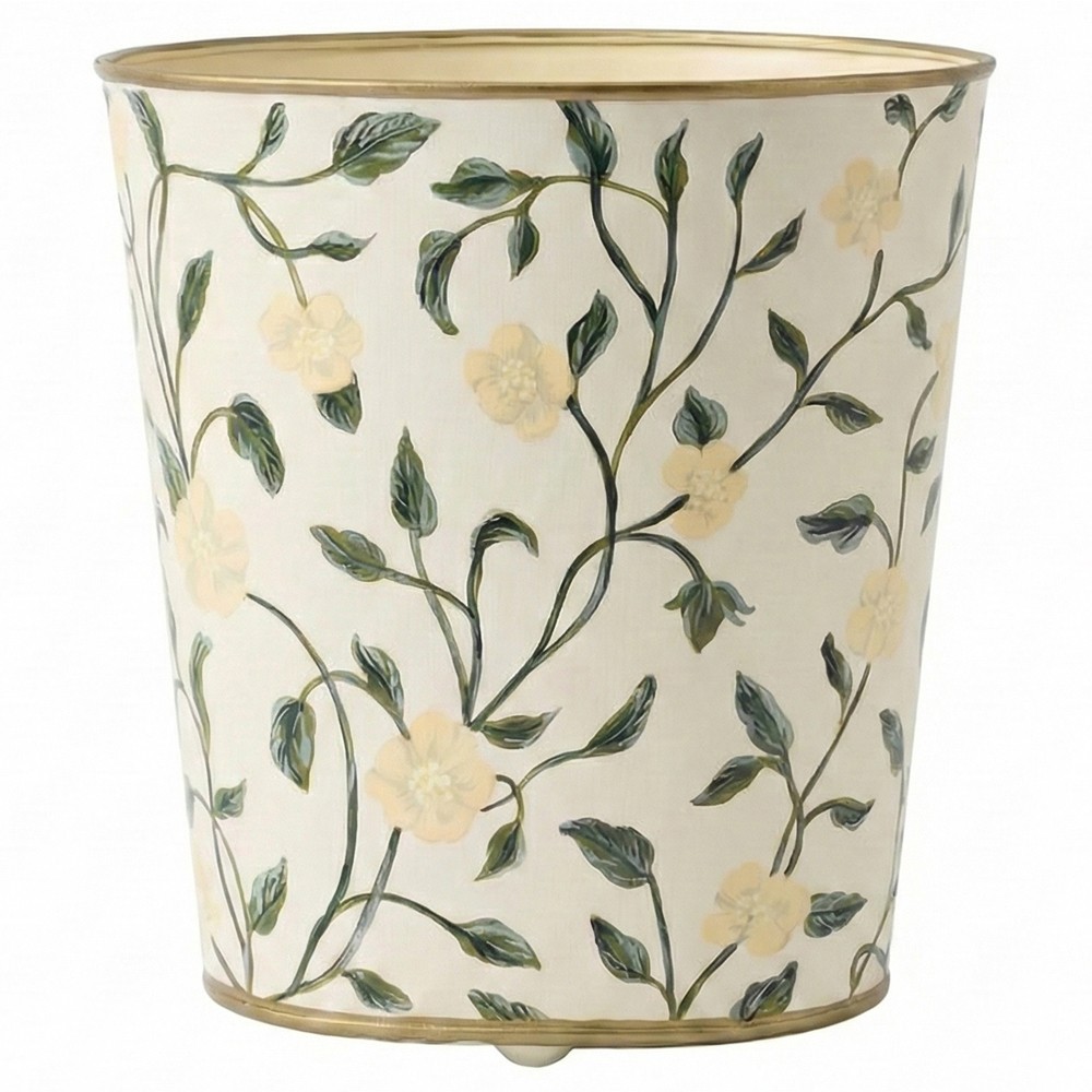 hand painted waste basket