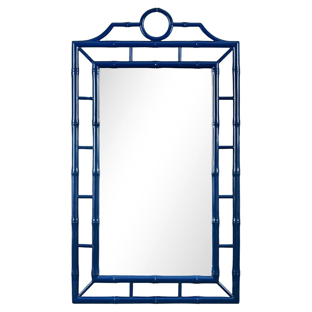 blue geometric mirror