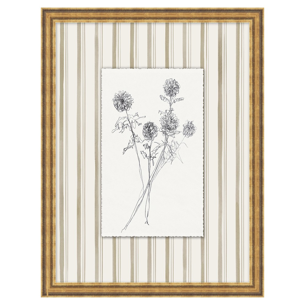 botanical illustration wall art in a gold frame