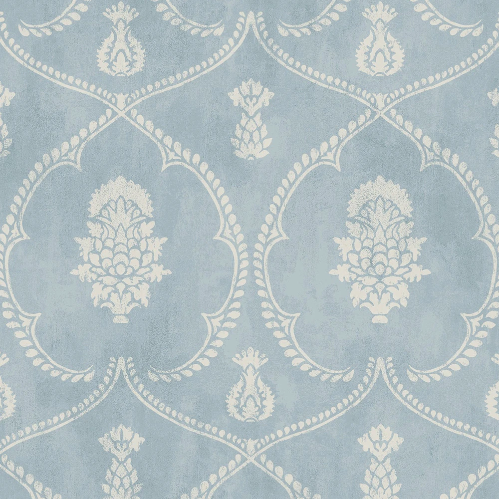 blue damask wallpaper