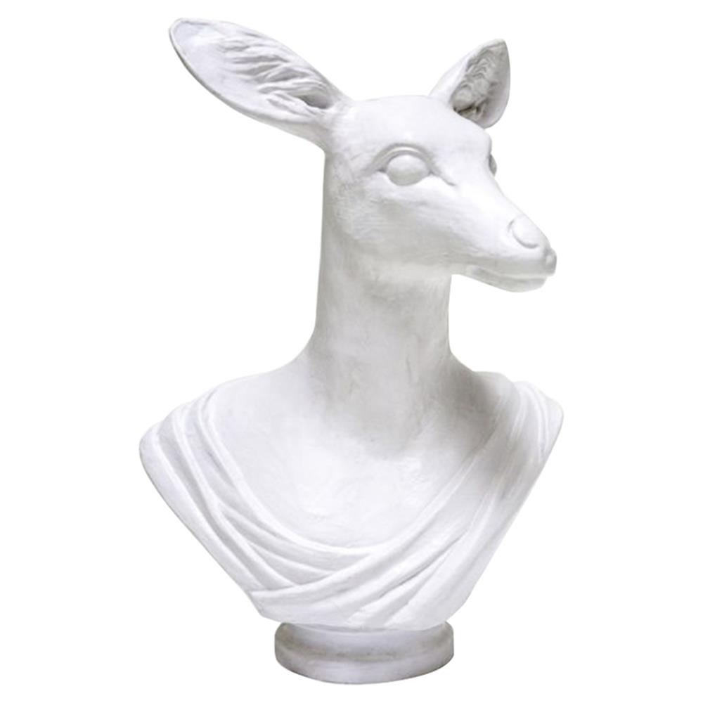 white resin doe sculpture