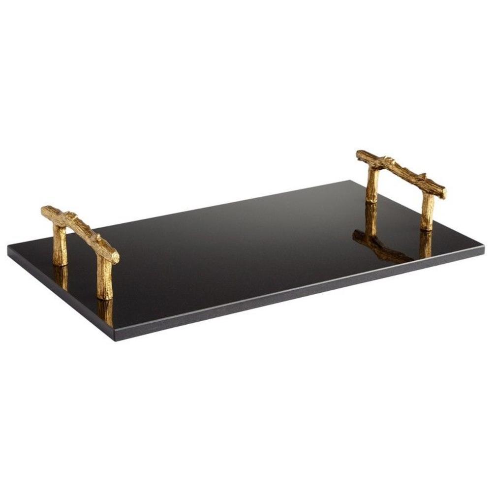 black and gold tray