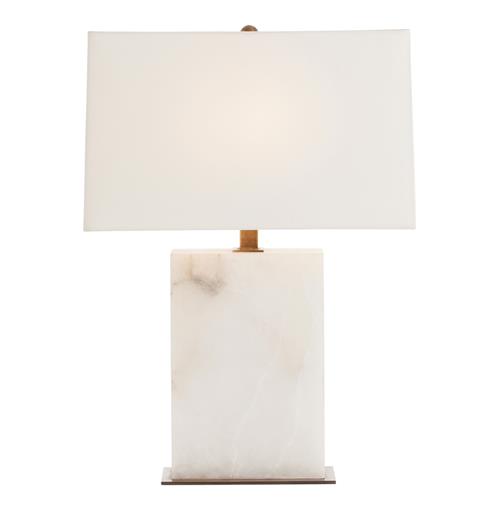 Carson Rectangular White Snow Marble Vintage Brass Lamp