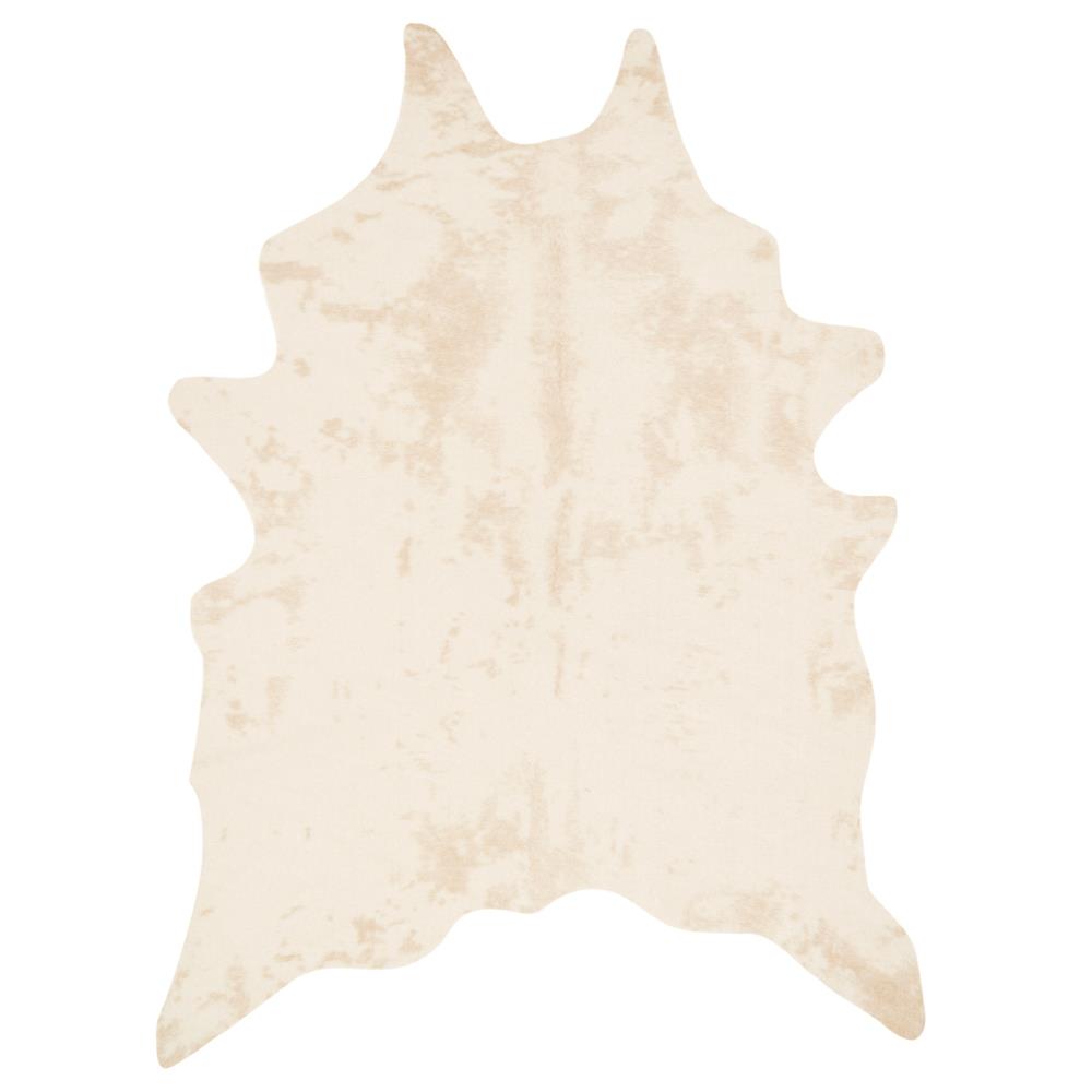 white hide area rug