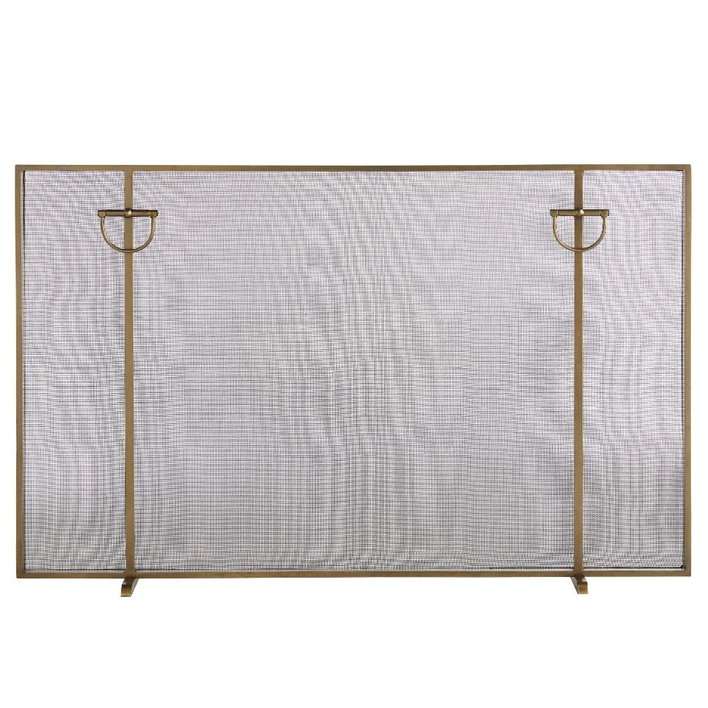 antique brass fireplace grate
