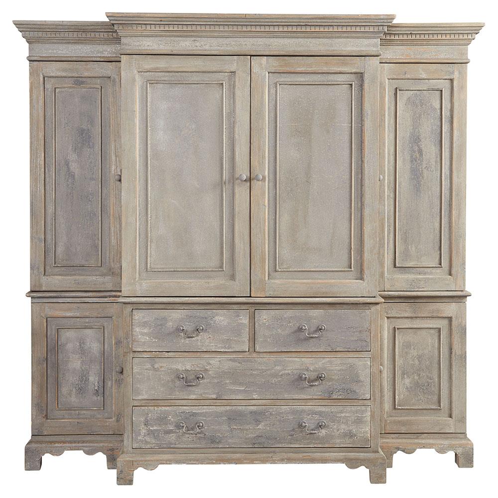 grey pine wood china cabinet