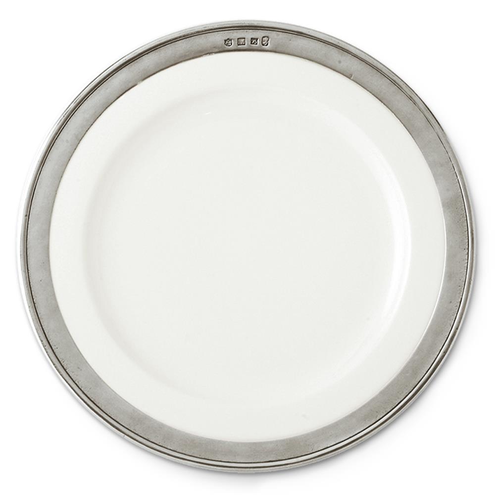 MATCH Pewter white and silver dinner plate