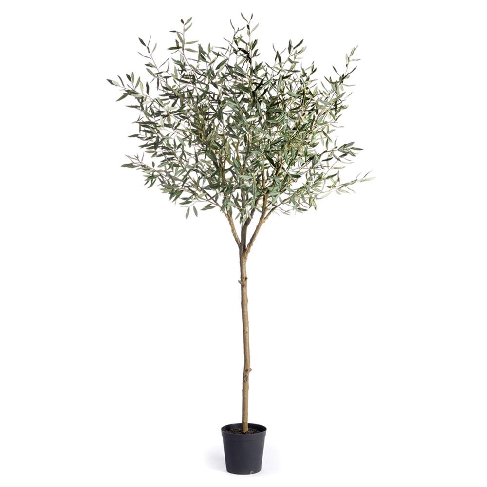 Faux olive tree in black pot