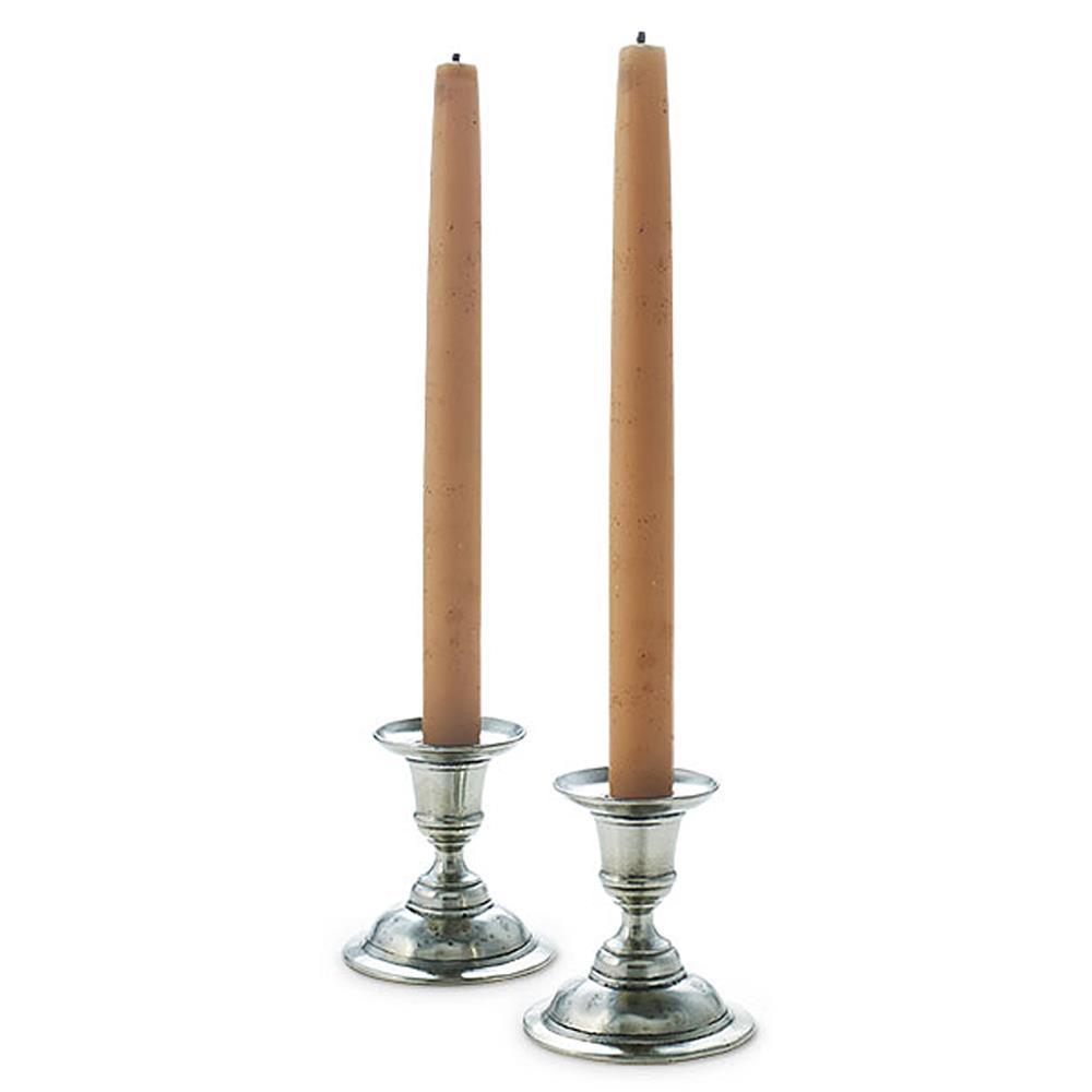 MATCH Pewter silver candle holders set of 2