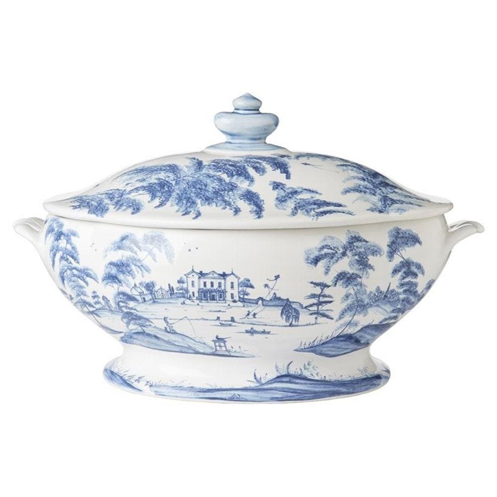 Juliska blue and white ceramic serving tureen